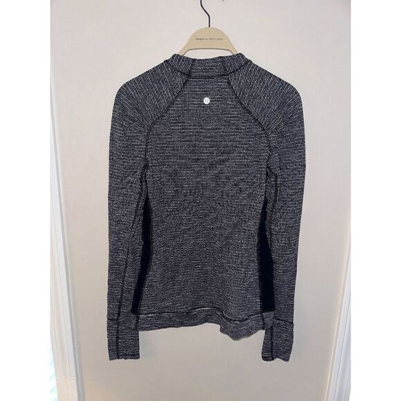 Lululemon Think Fast Long Sleeve Coco Pique Black / Black size 6 thumbholes - Picture 4 of 5